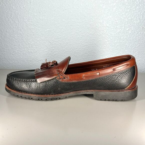 Allen Edmonds Nashua 32373 Pebbled Kilte Tassel Loafers Size 13 D Black Brown - Picture 8 of 16